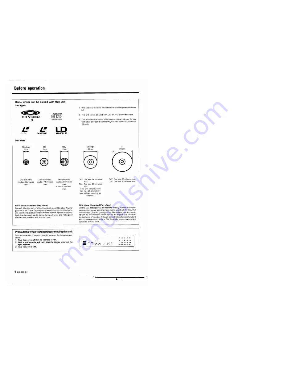 Kenwood LVD-300 Instruction Manual Download Page 8