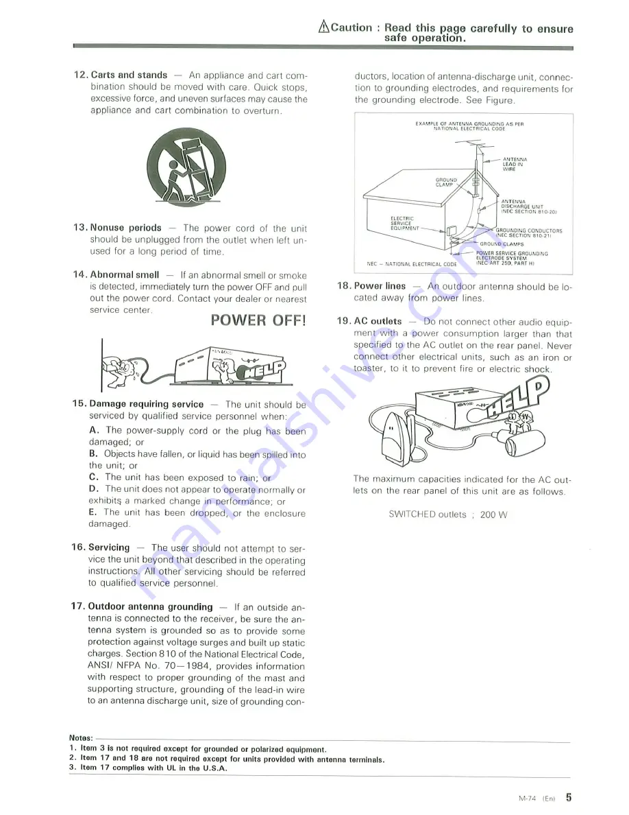 Kenwood M-74 Instruction Manual Download Page 5