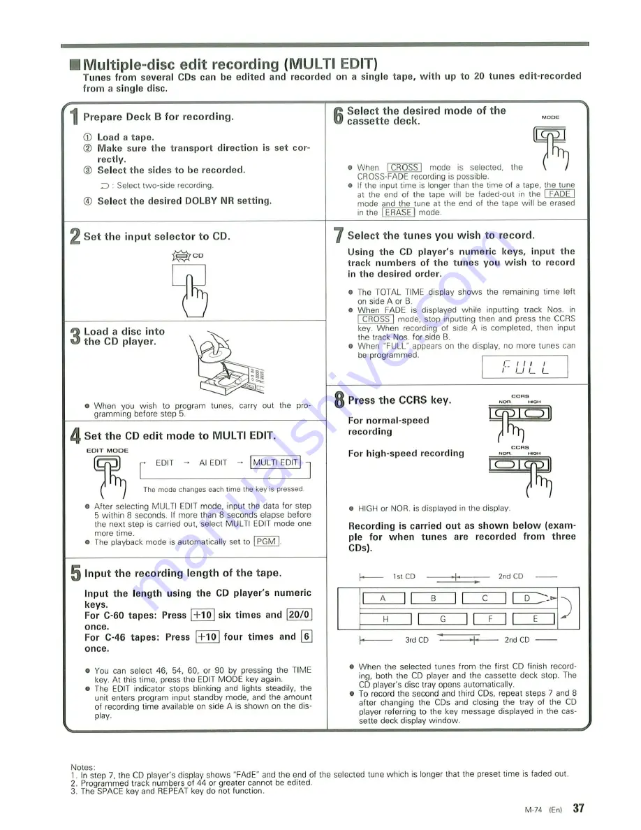 Kenwood M-74 Instruction Manual Download Page 37