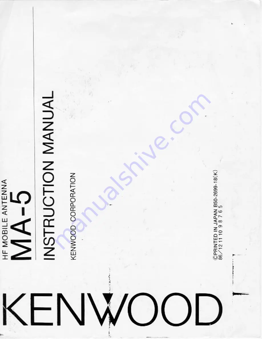 Kenwood MA-5 Instruction Manual Download Page 1