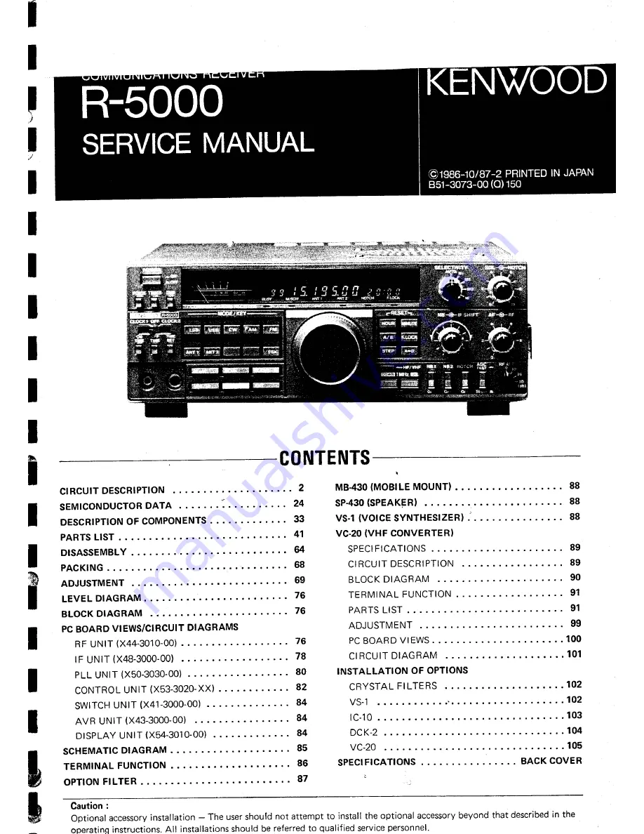 Kenwood R-5000 Service Manual Download Page 1