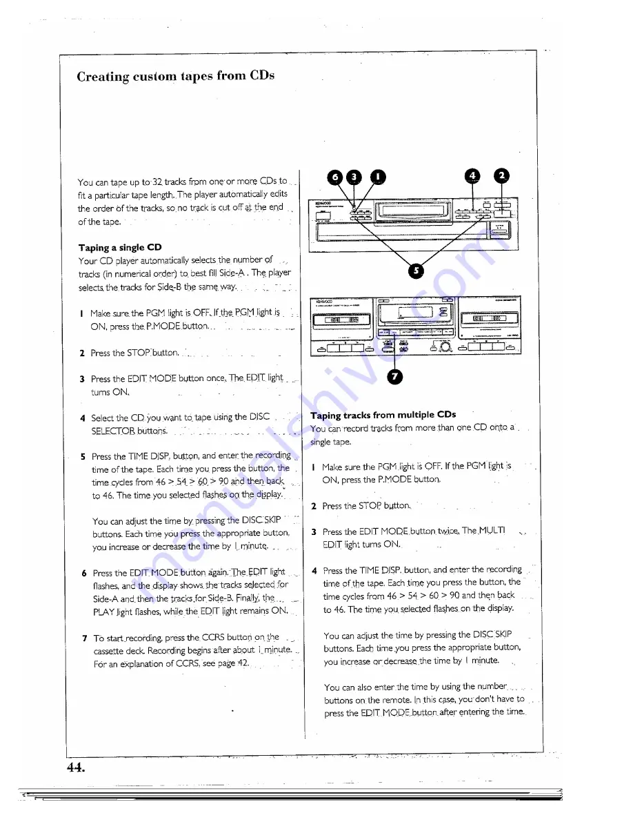 Kenwood Spectrum 850 AV Using Manual Download Page 44