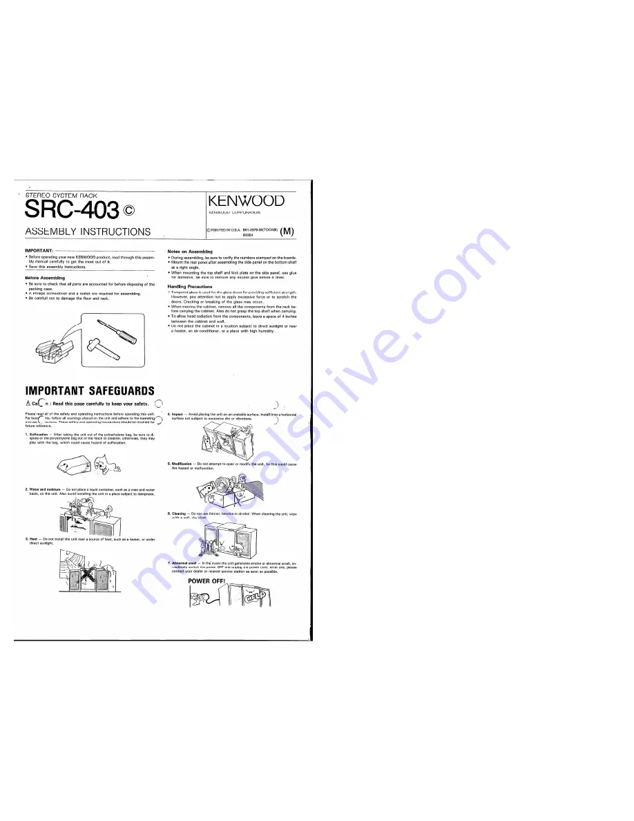 Kenwood SRC-403 Assembly Instructions Download Page 1