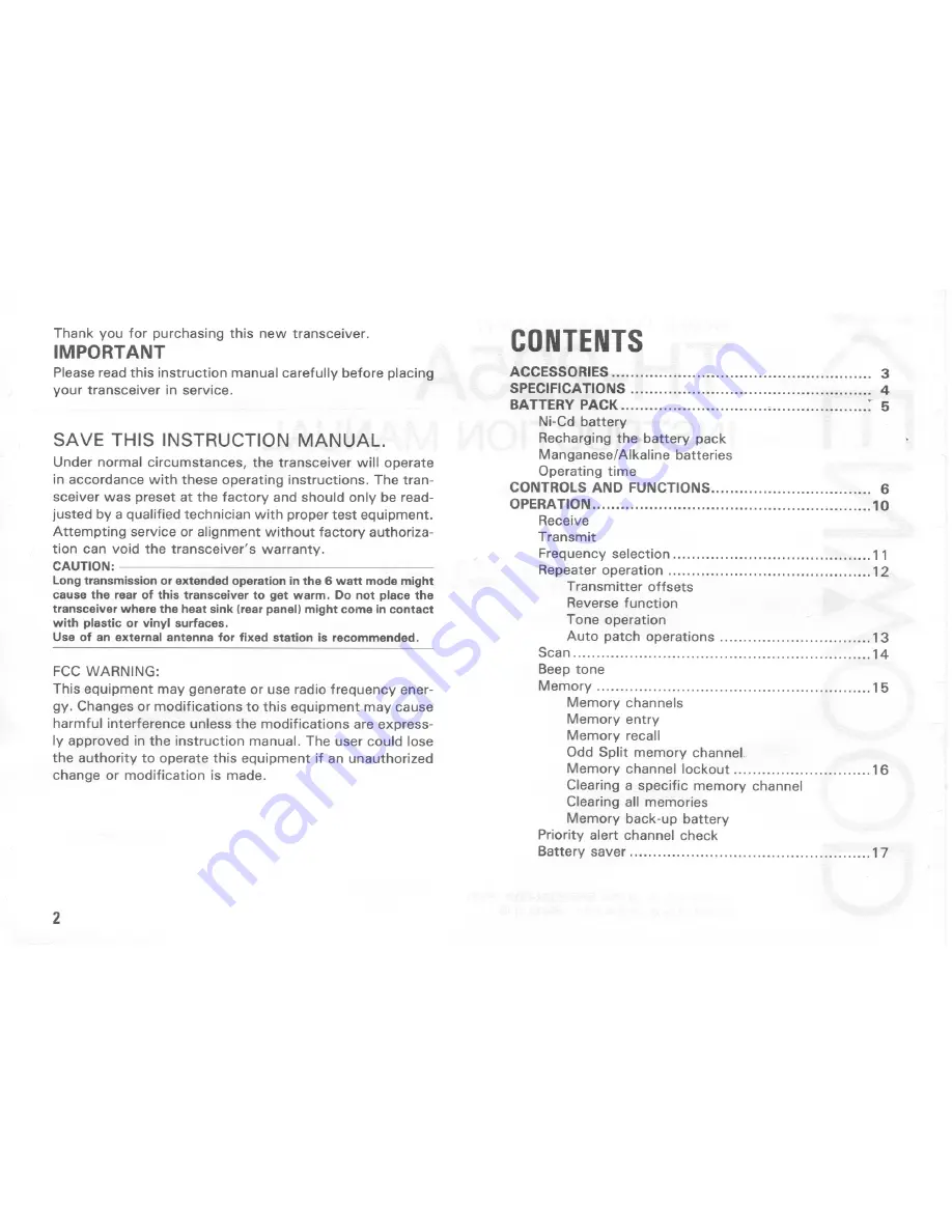 Kenwood TH-225A Instruction Manual Download Page 2