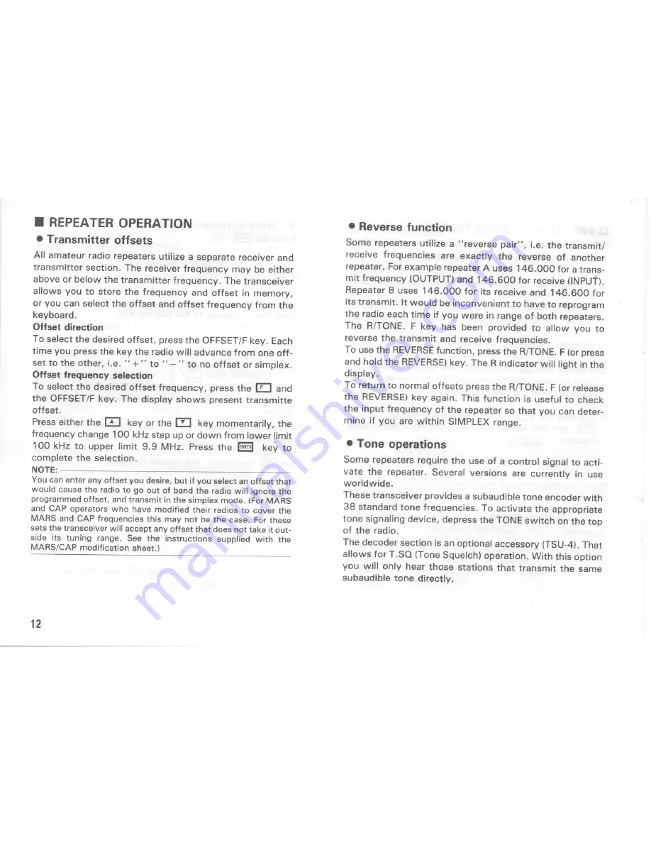 Kenwood TH-225A Instruction Manual Download Page 12