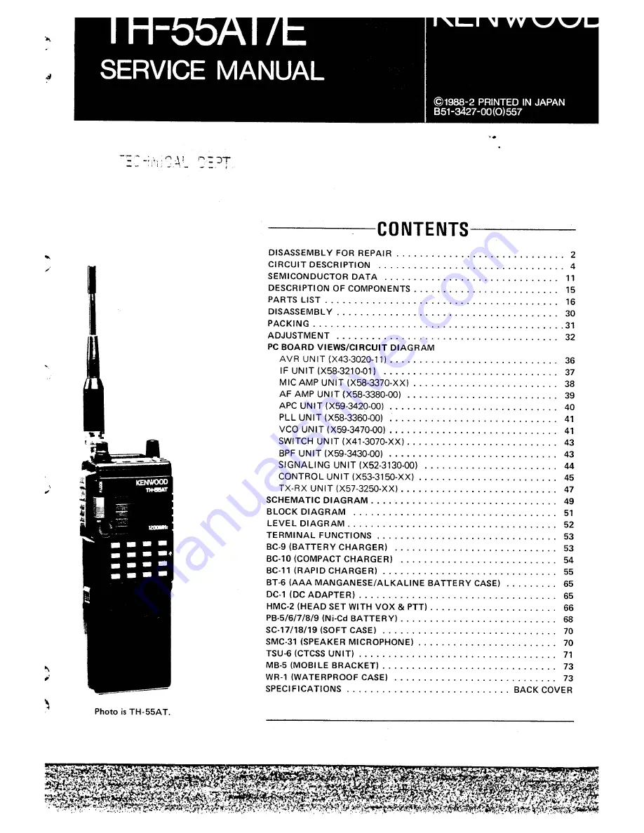 Kenwood TH-55AT/E Скачать руководство пользователя страница 1