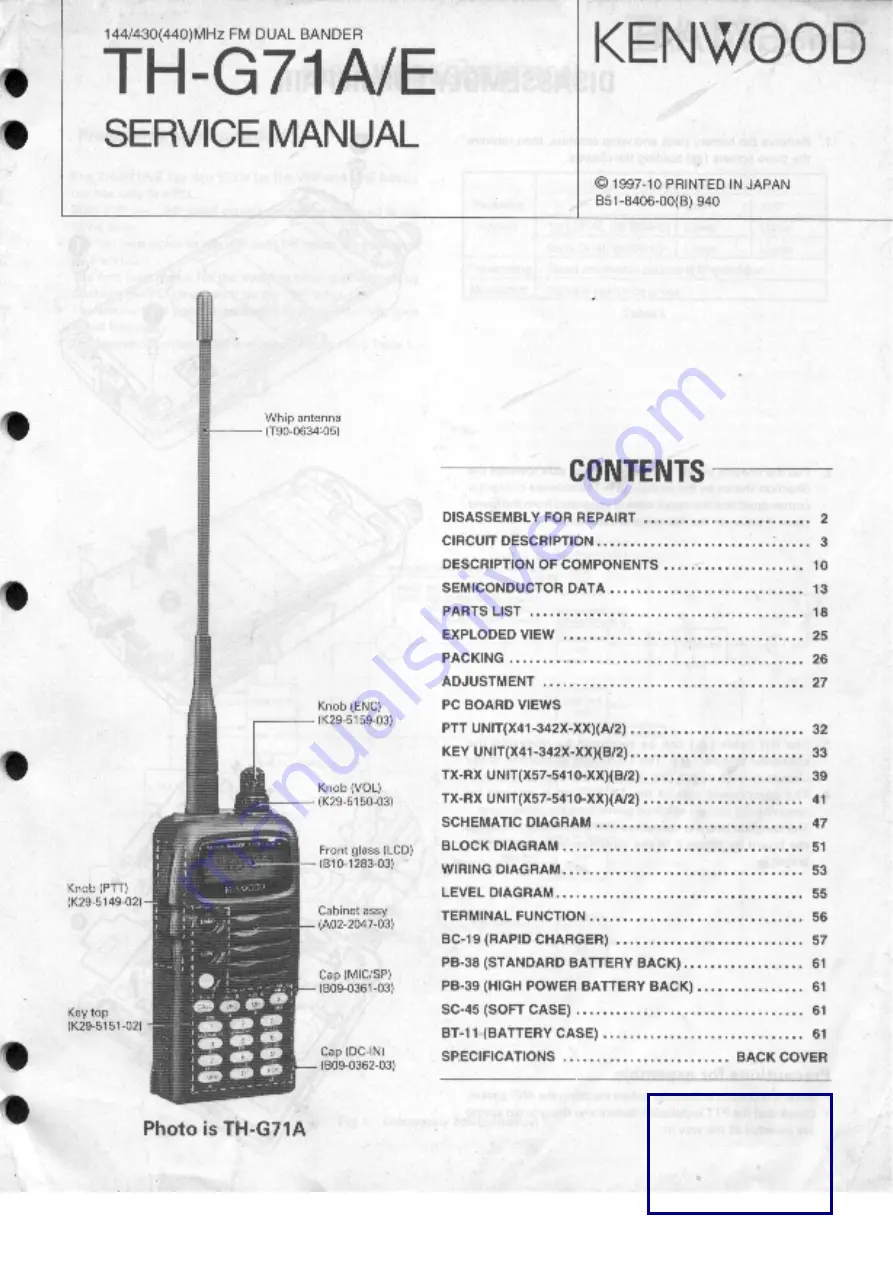 Kenwood TH-G71A Скачать руководство пользователя страница 1