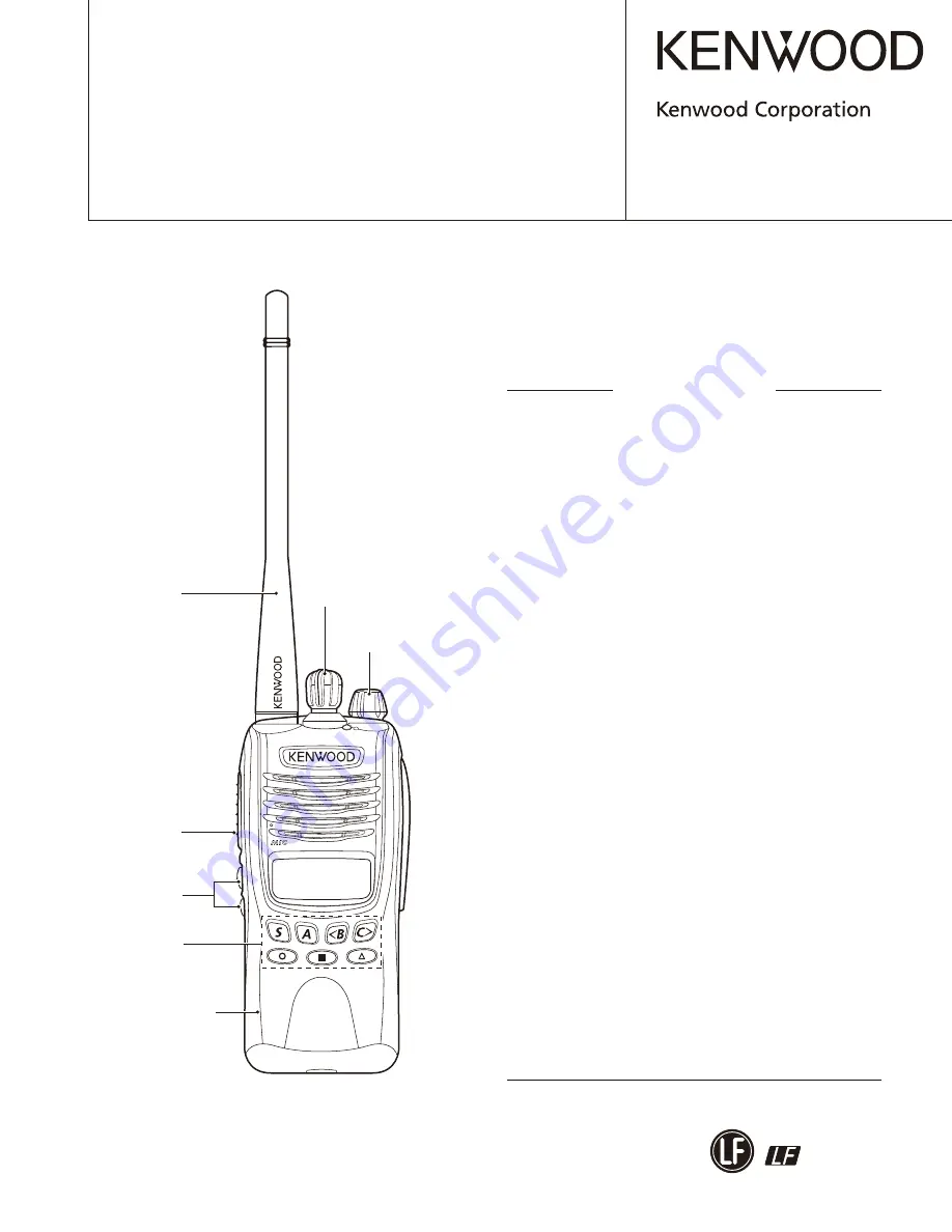 Kenwood TK-3312 Скачать руководство пользователя страница 1