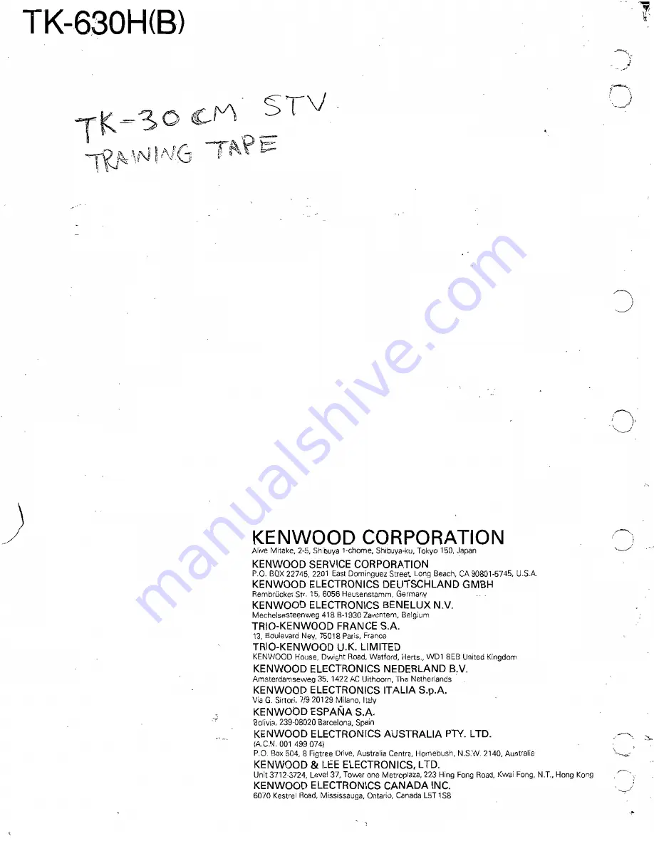 Kenwood TK-630H Service Manual Download Page 96