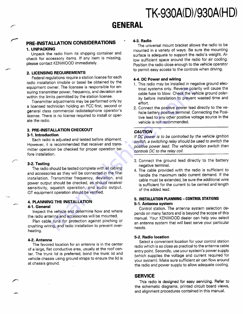 Kenwood TK-930A Скачать руководство пользователя страница 3