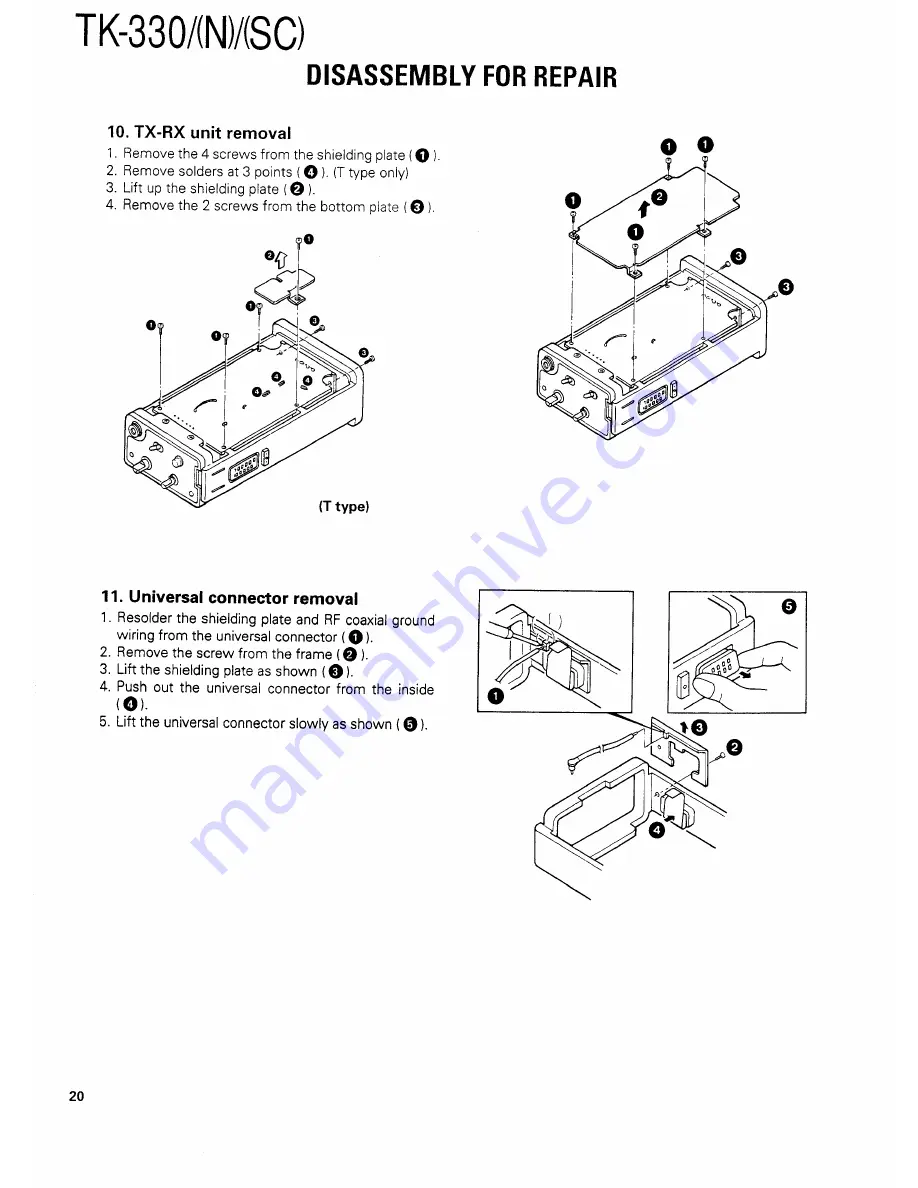 Kenwood TK330 Service Manual Download Page 20