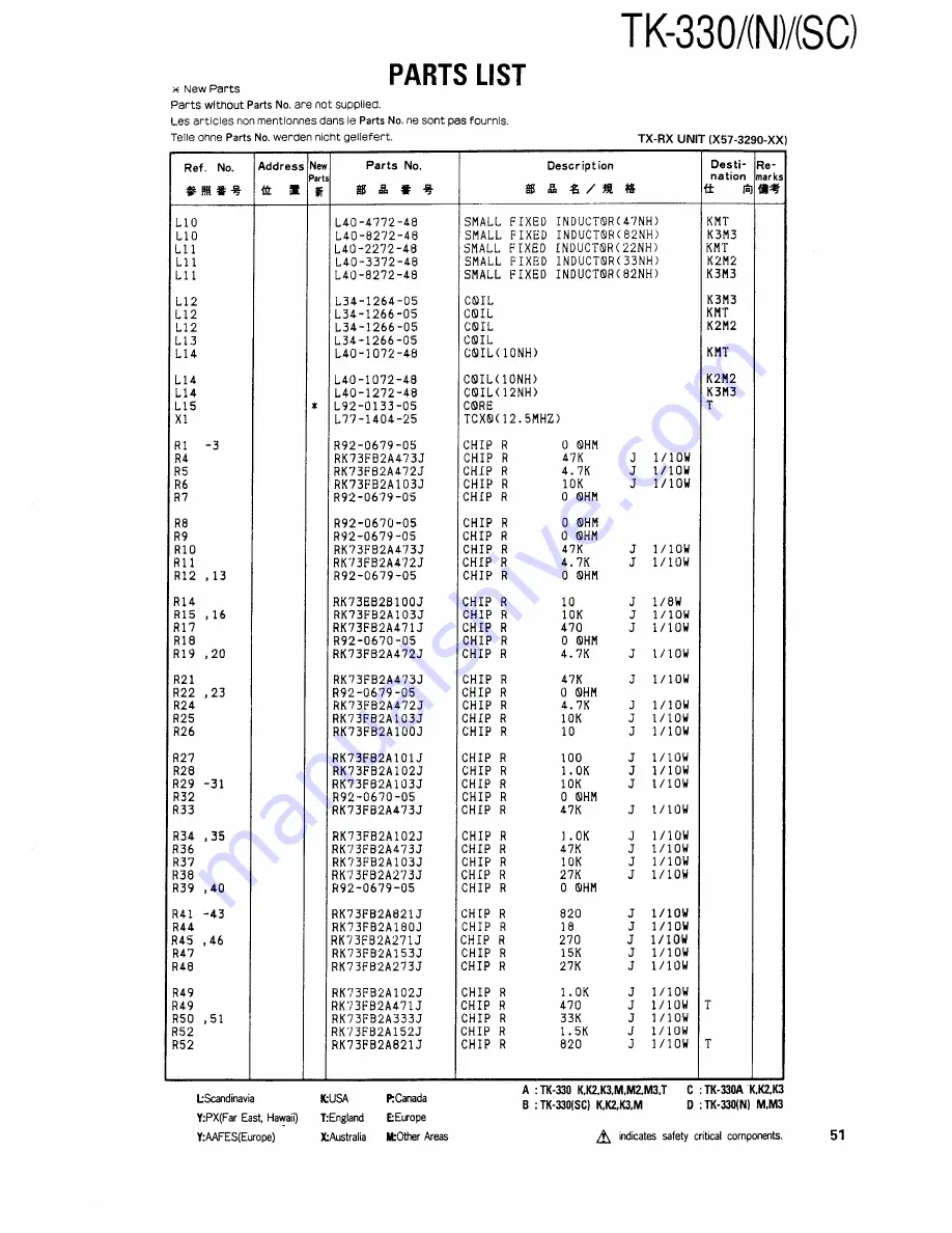 Kenwood TK330 Service Manual Download Page 50