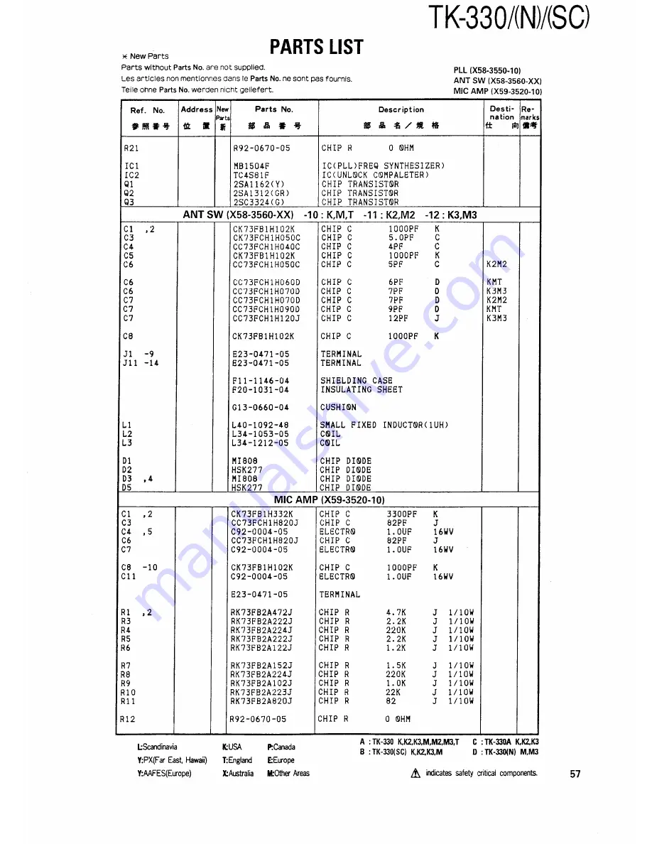 Kenwood TK330 Service Manual Download Page 56