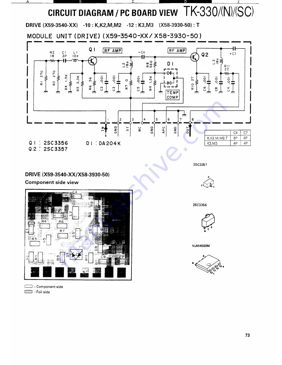 Kenwood TK330 Service Manual Download Page 72