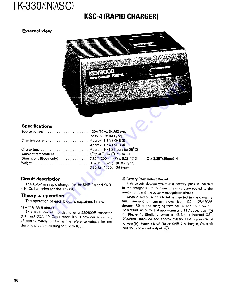 Kenwood TK330 Service Manual Download Page 95