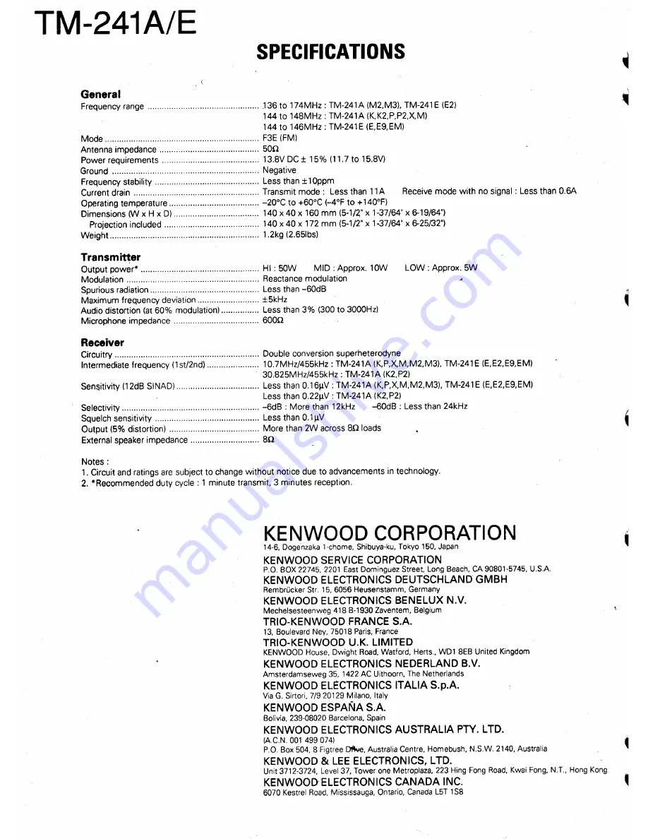 Kenwood TM-421A Скачать руководство пользователя страница 71