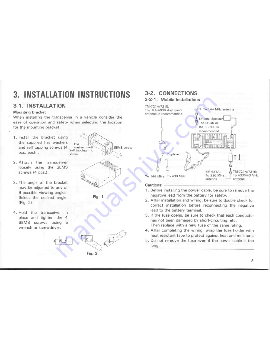 Kenwood TM-621A Instruction Manual Download Page 7