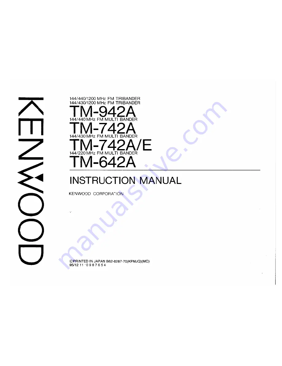 Kenwood TM-642A Instruction Manual Download Page 1