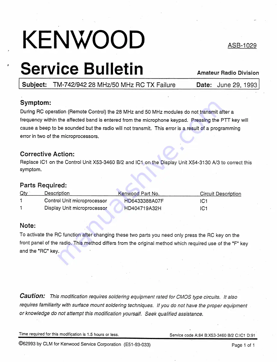 Kenwood TM-742 Service Manual Download Page 161