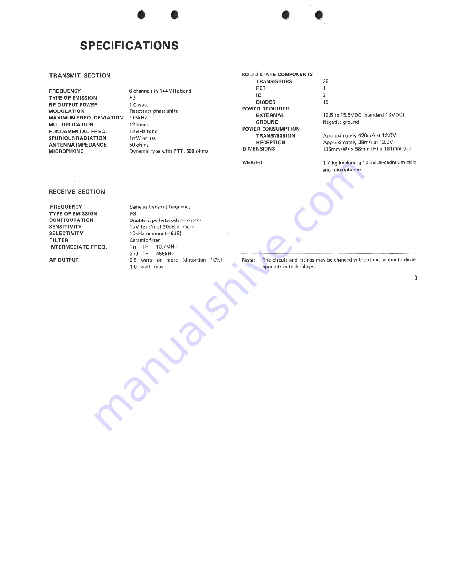 Kenwood TR-2200 Operating Manual Download Page 3