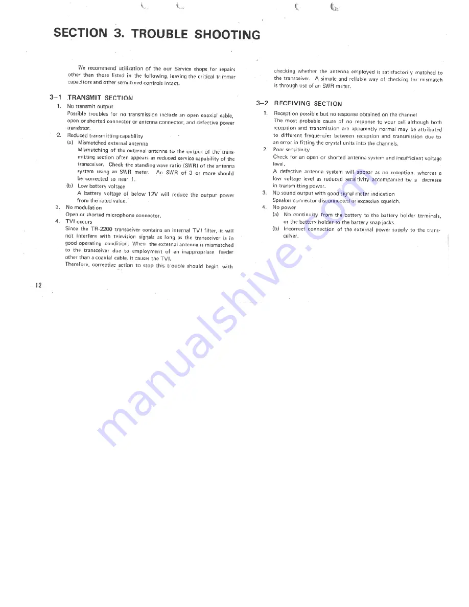 Kenwood TR-2200 Operating Manual Download Page 12