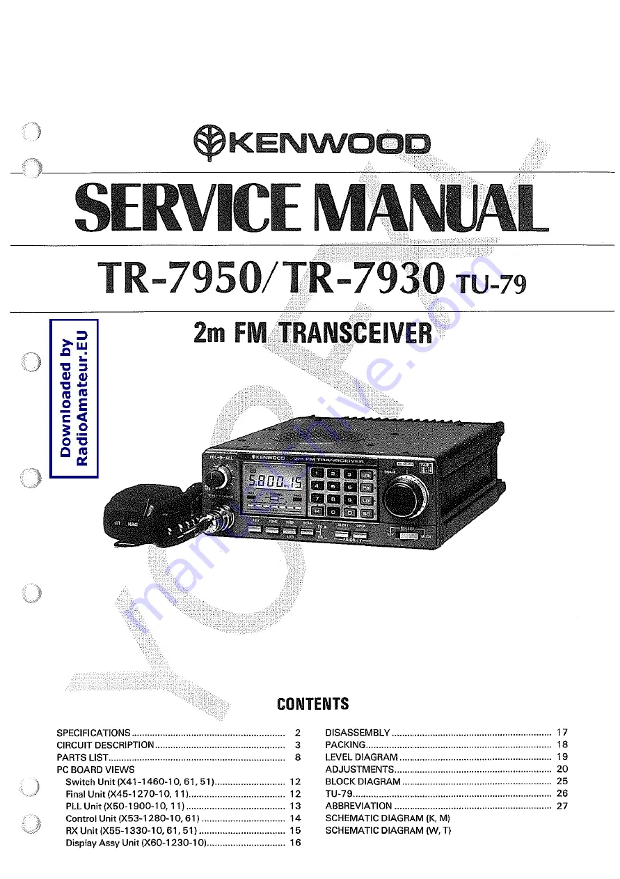 Kenwood TR-7930 Скачать руководство пользователя страница 1