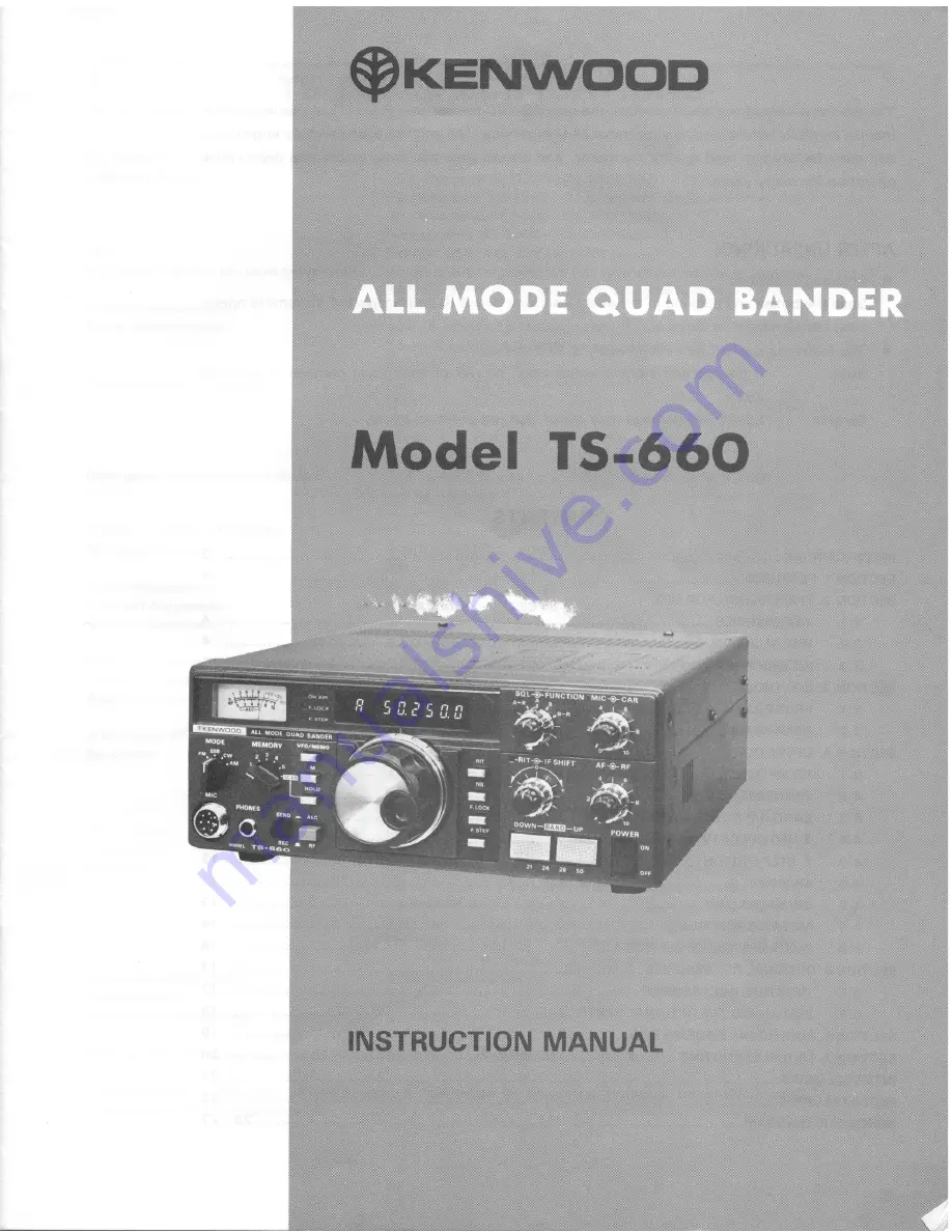 Kenwood TS-660 Instruction Manual Download Page 1