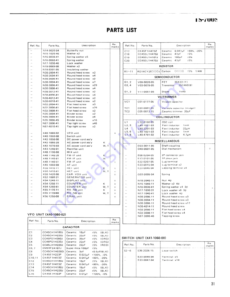 Kenwood TS-700S Service Manual Download Page 33