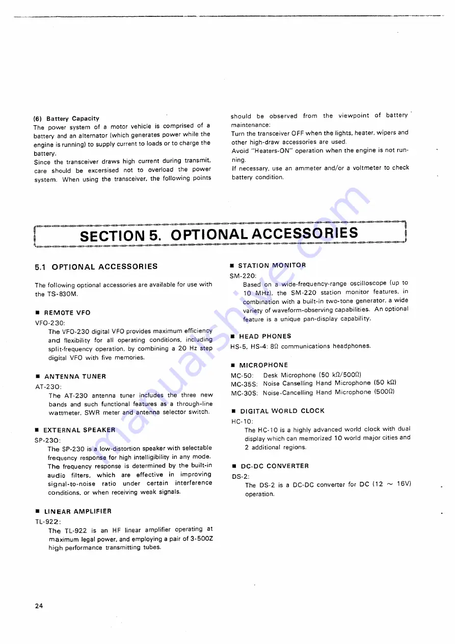 Kenwood TS-830M Instruction Manual Download Page 24