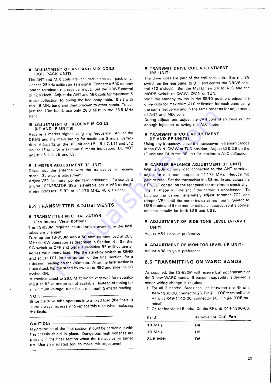 Kenwood TS-830M Instruction Manual Download Page 29