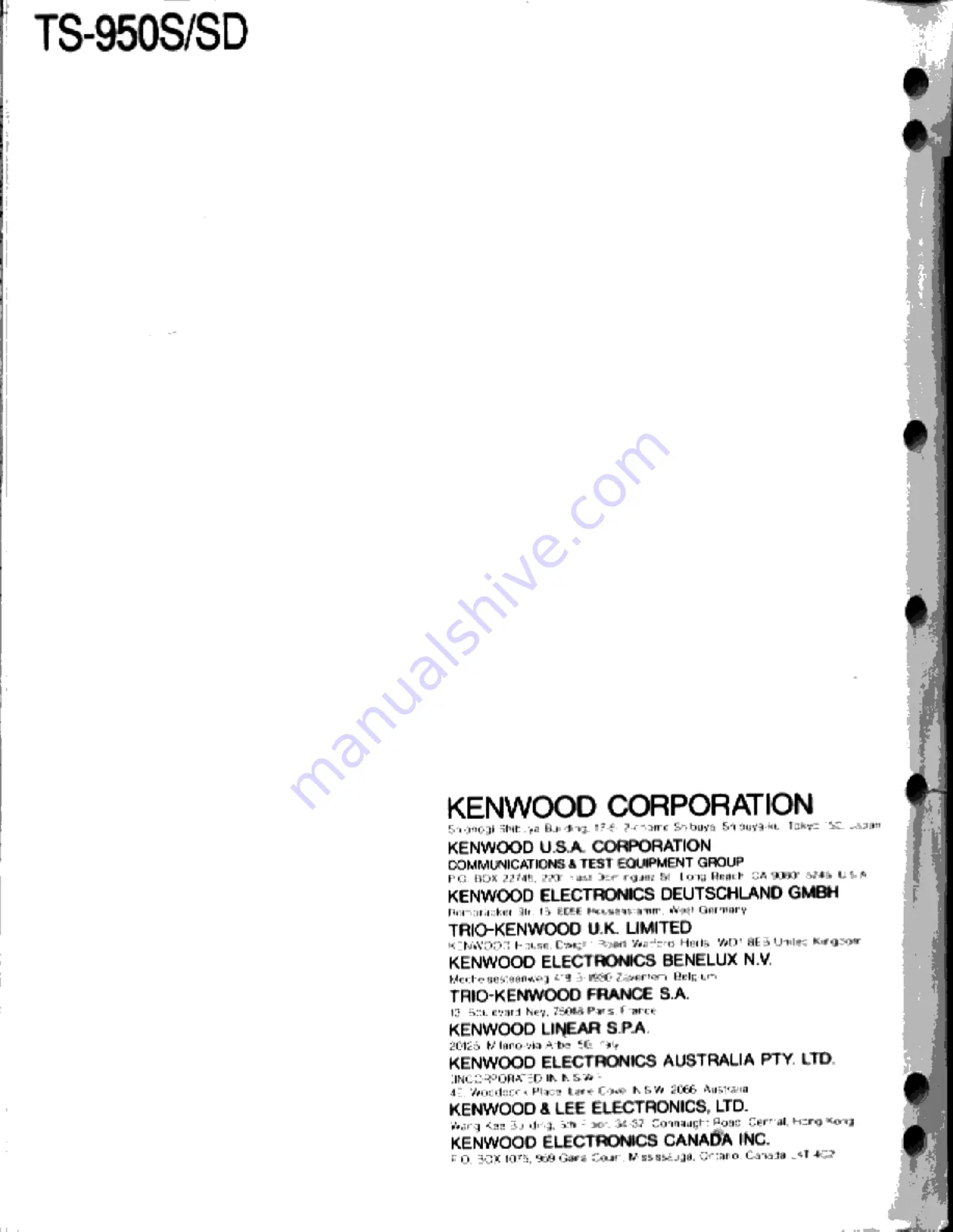 Kenwood TS-950S Digital Service Manual Download Page 272