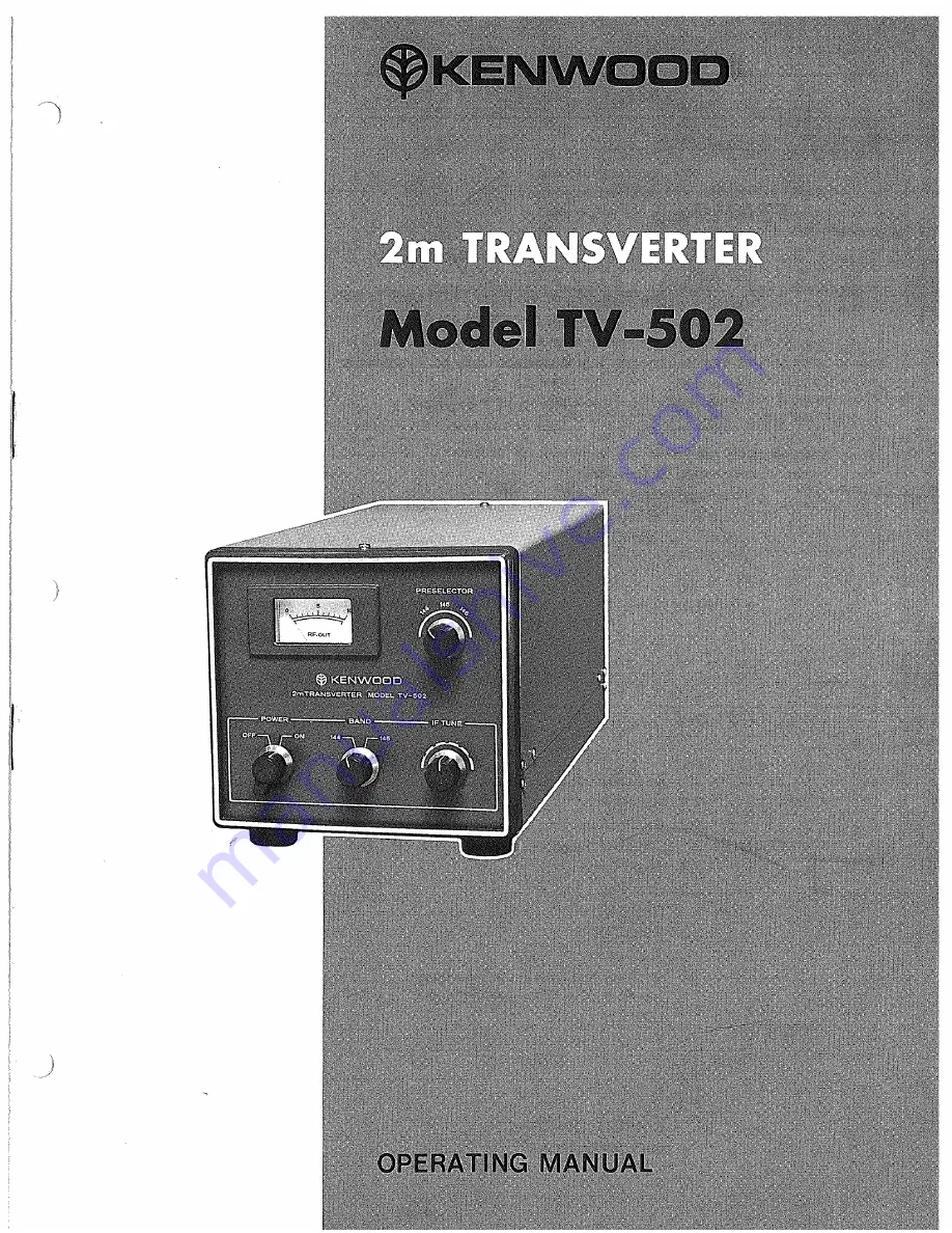 Kenwood TV-502 Скачать руководство пользователя страница 1