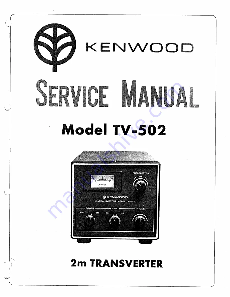 Kenwood TV-502 Service Manual Download Page 1