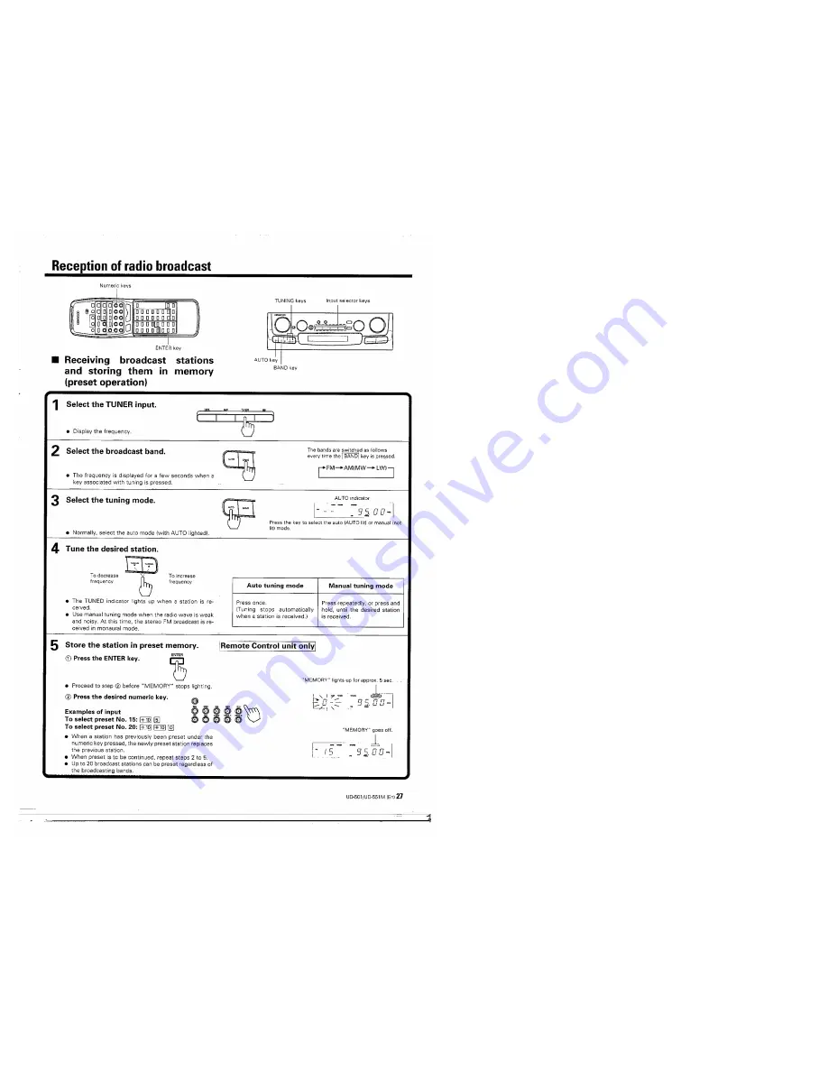 Kenwood UD-501 Скачать руководство пользователя страница 27