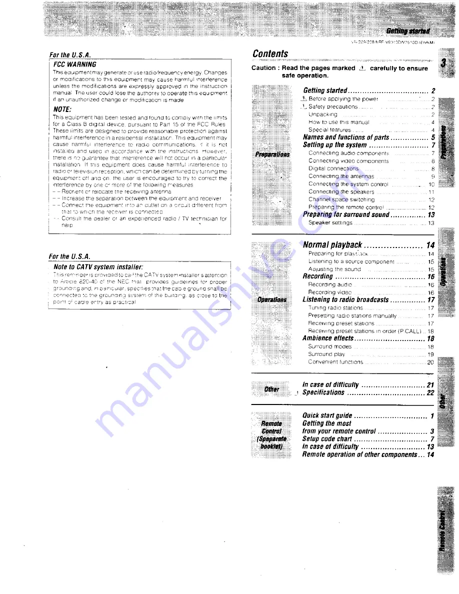 Kenwood VR-209 Instruction Manual Download Page 3