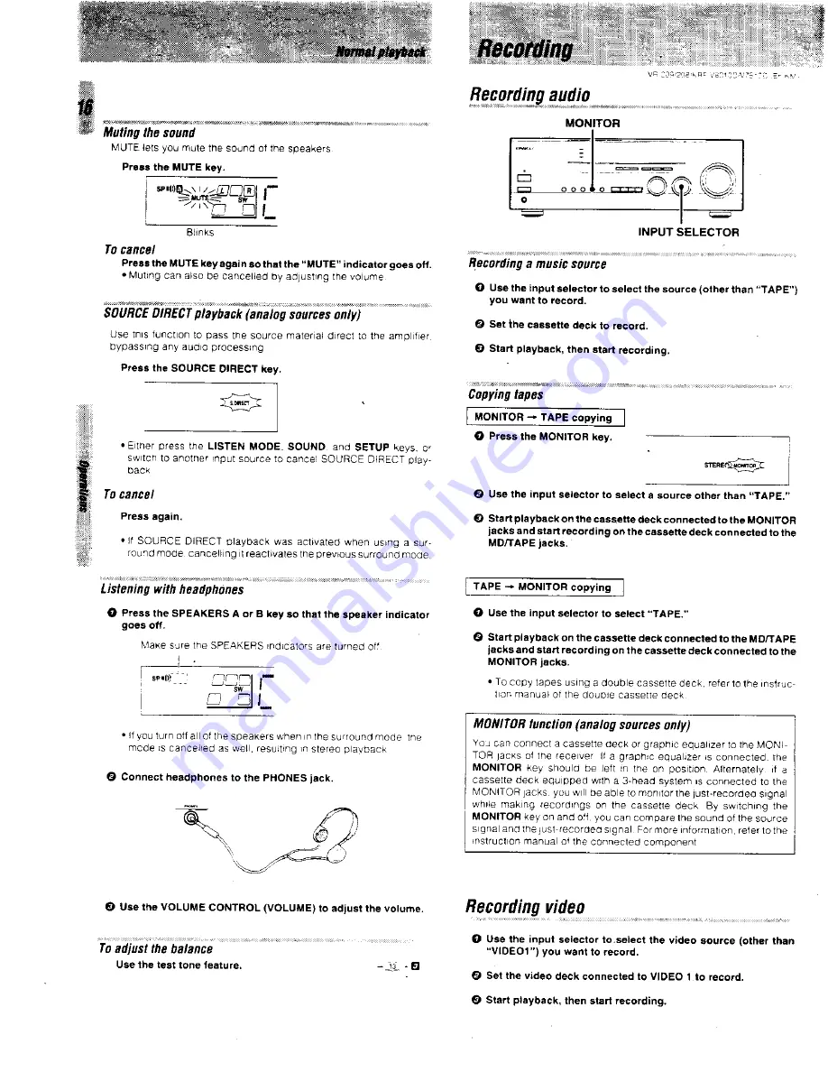 Kenwood VR-209 Instruction Manual Download Page 16