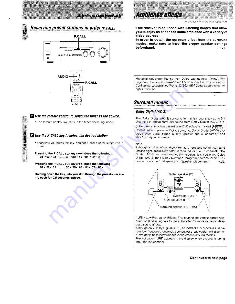 Kenwood VR-209 Instruction Manual Download Page 18