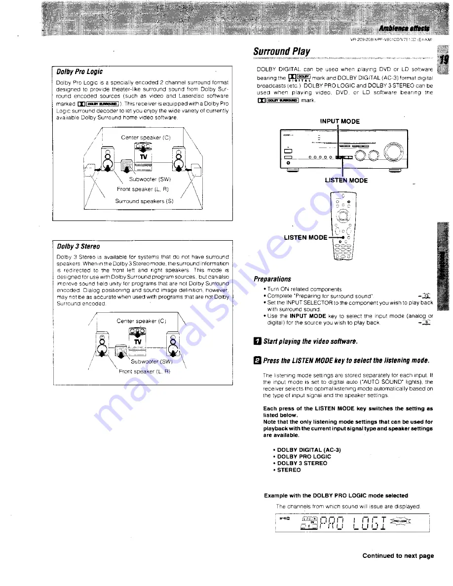 Kenwood VR-209 Instruction Manual Download Page 19