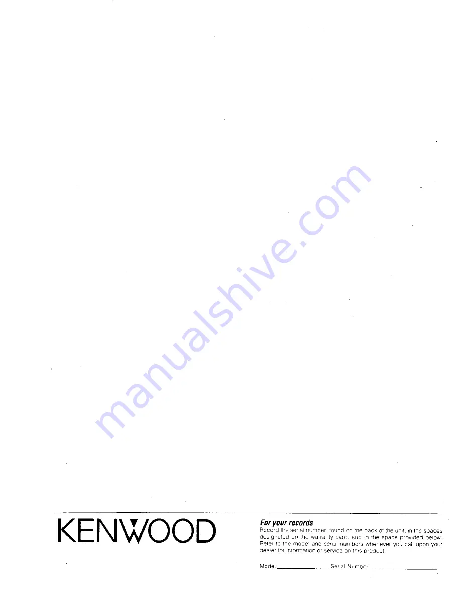 Kenwood VR-209 Instruction Manual Download Page 24