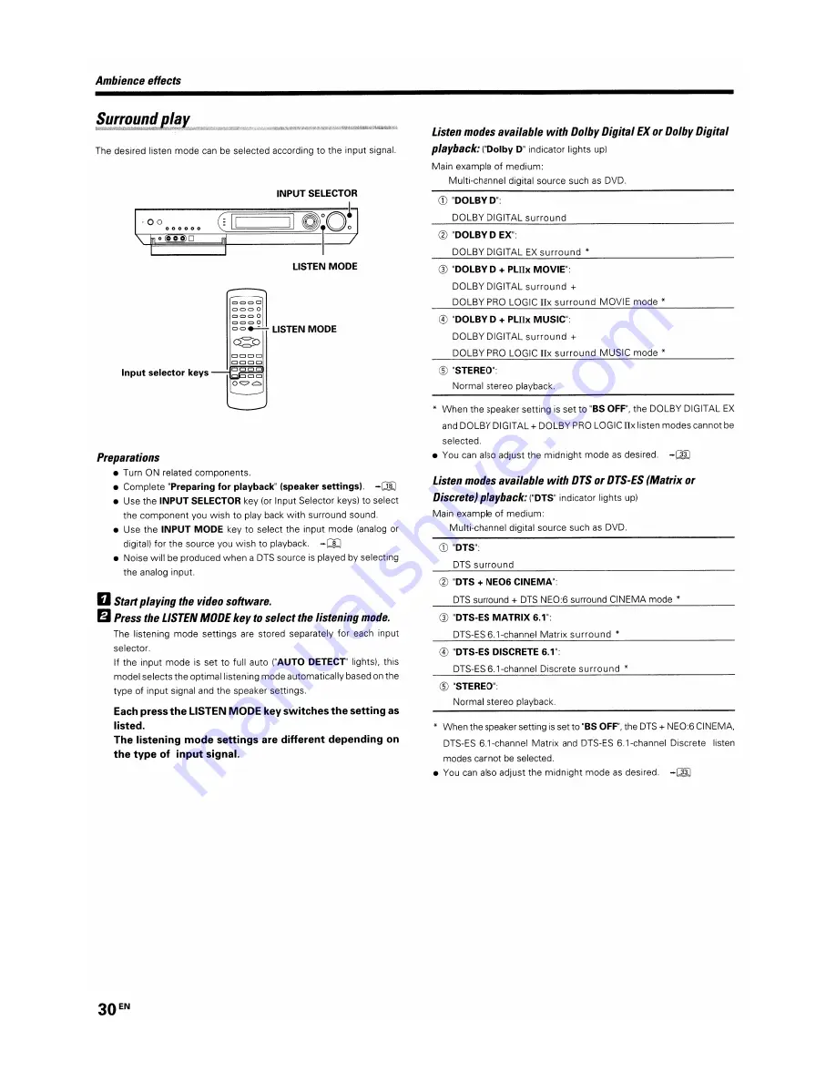 Kenwood VRS-6100 Instruction Manual Download Page 30