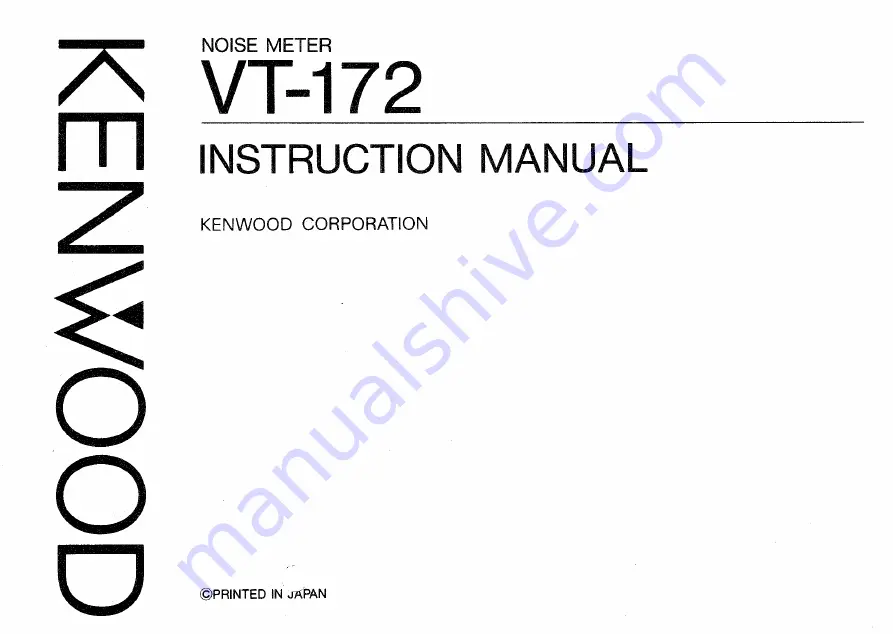 Kenwood VT-172 Скачать руководство пользователя страница 1