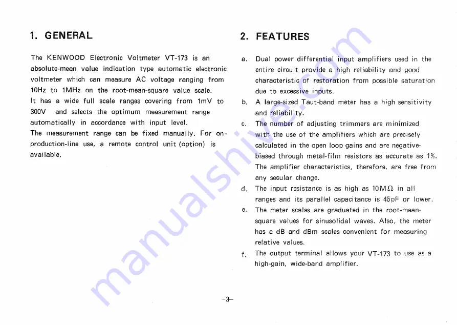 Kenwood VT-173 Instruction Manual Download Page 3