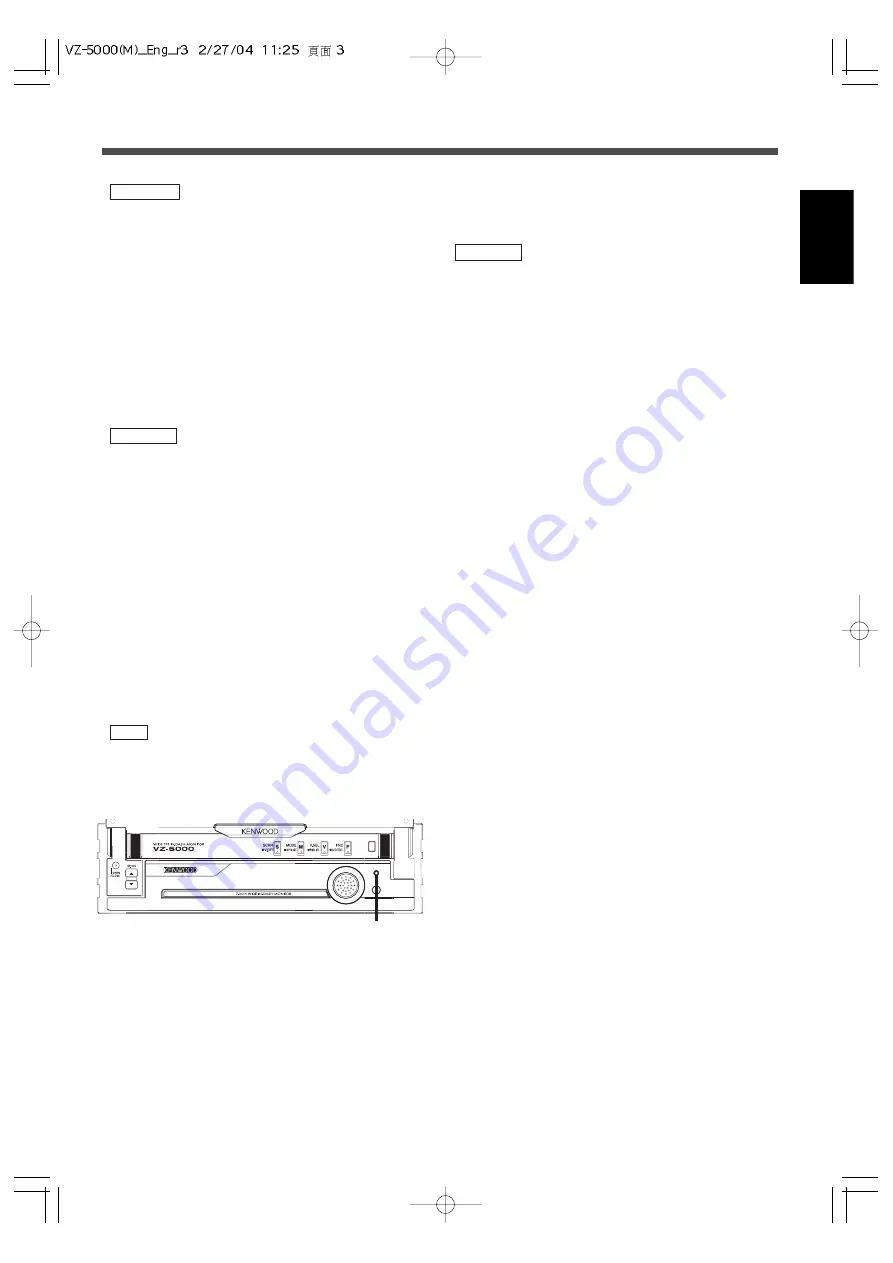 Kenwood VZ-5000 Instruction Manual Download Page 3