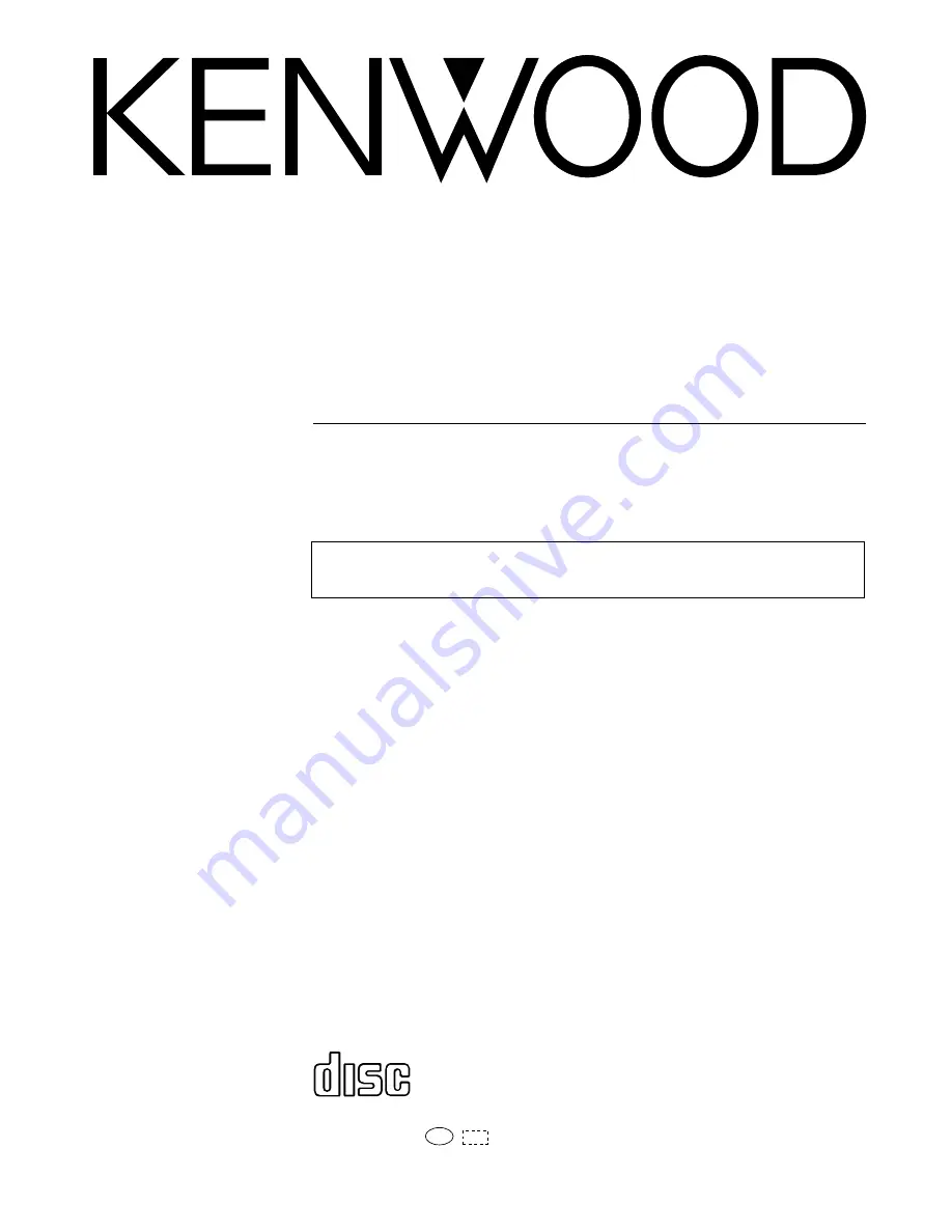 Kenwood XD-951 Скачать руководство пользователя страница 1