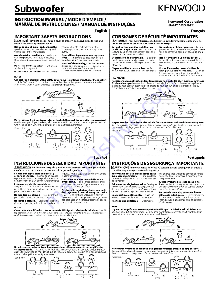 Kenwood XR-W10F Instruction Manual Download Page 1