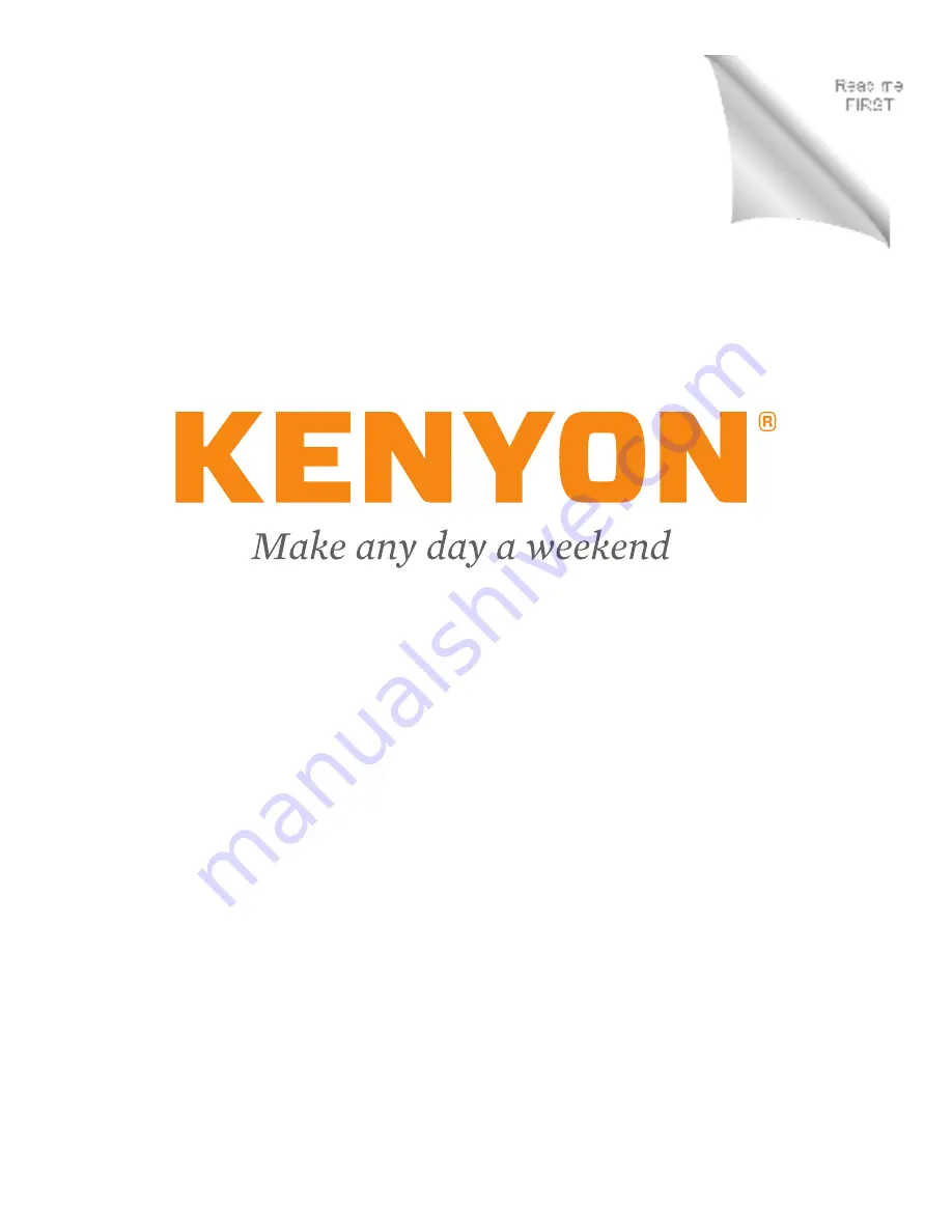 Kenyon B61144 Owner'S Manual Download Page 1