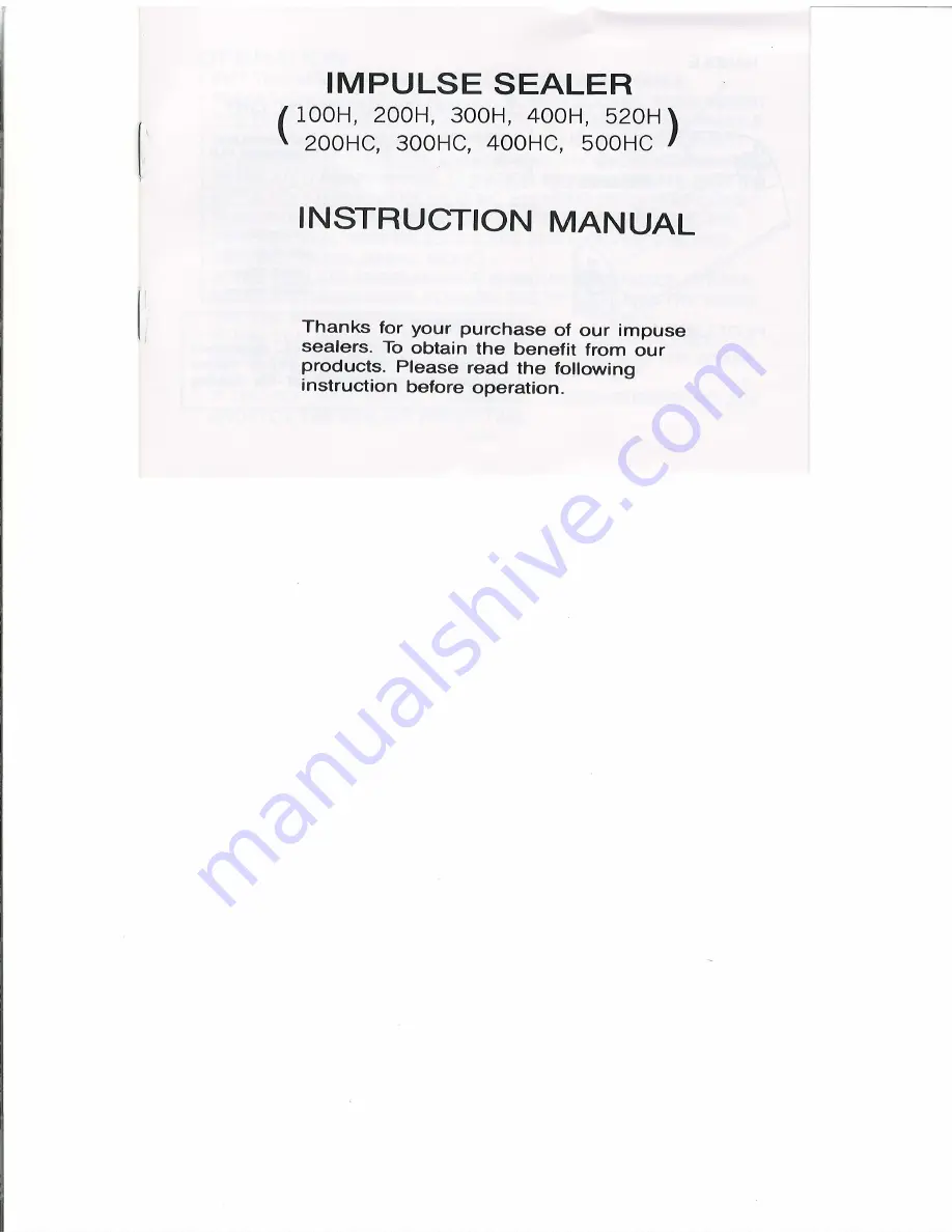 KF 100H Instruction Manual Download Page 1