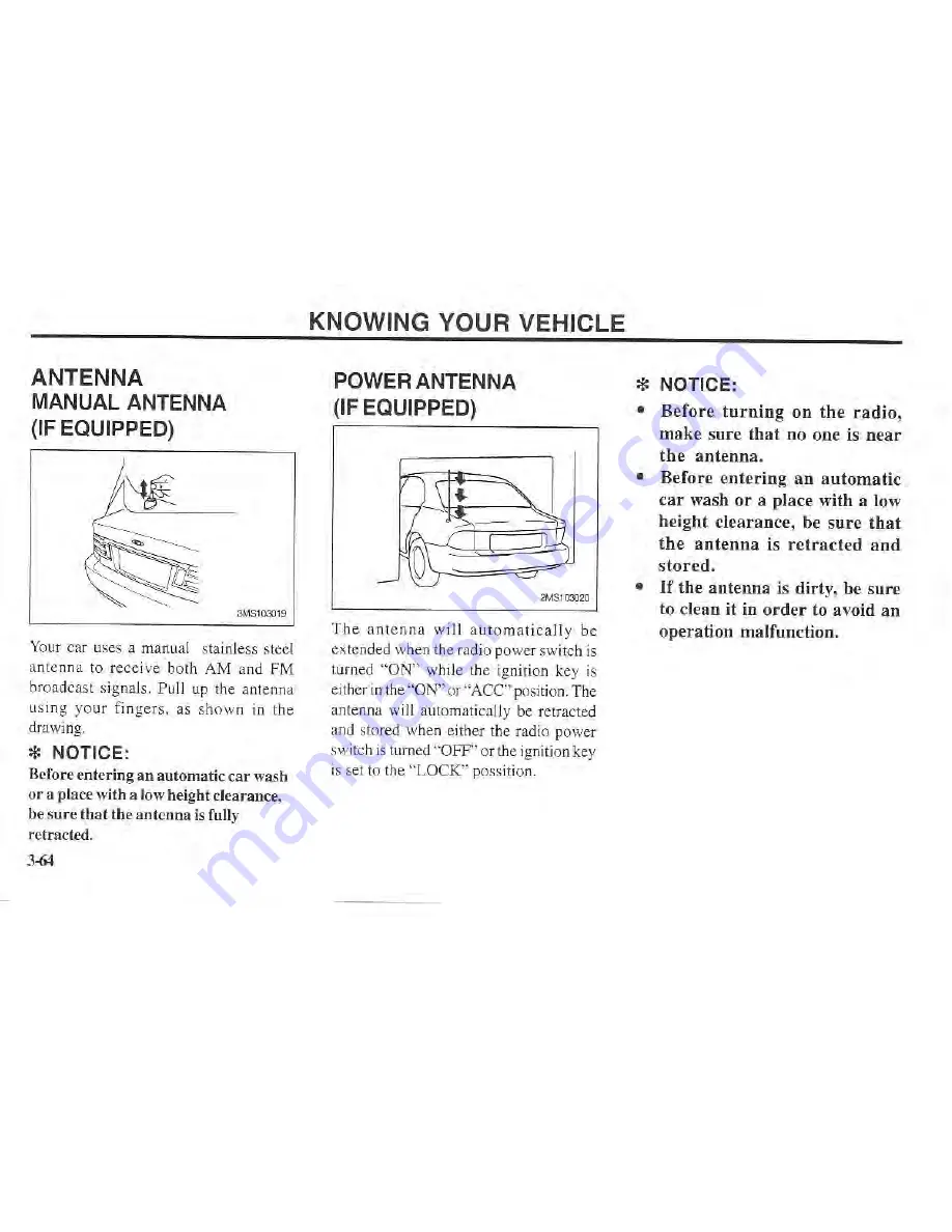 Kia Magentis 2002 Owner'S Manual Download Page 73