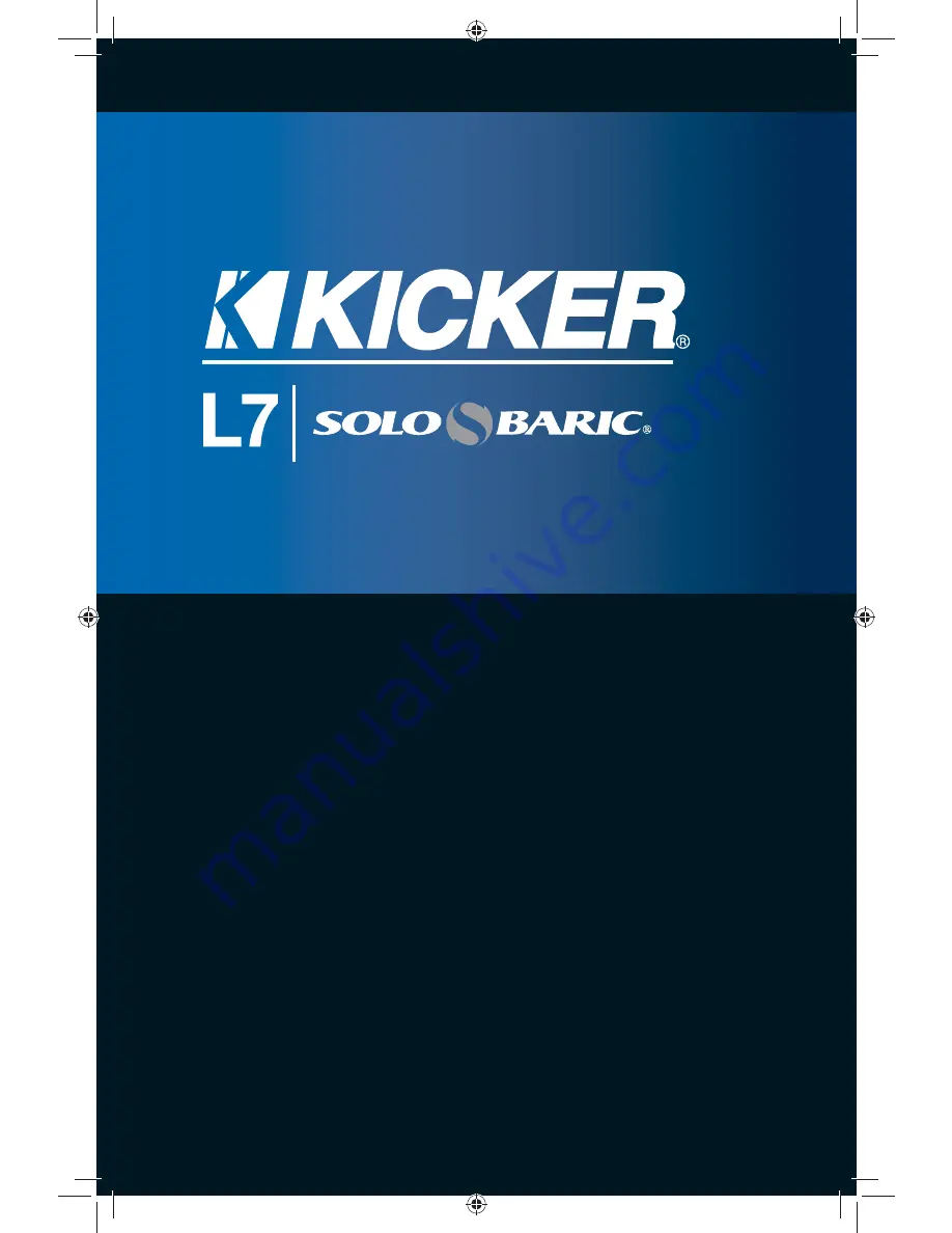 Kicker Solo Baric S10L7 Owner'S Manual Download Page 1