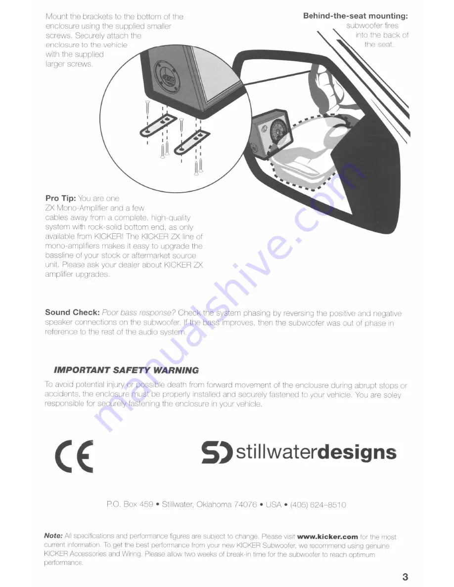 Kicker Solo Classic OS12C Скачать руководство пользователя страница 3